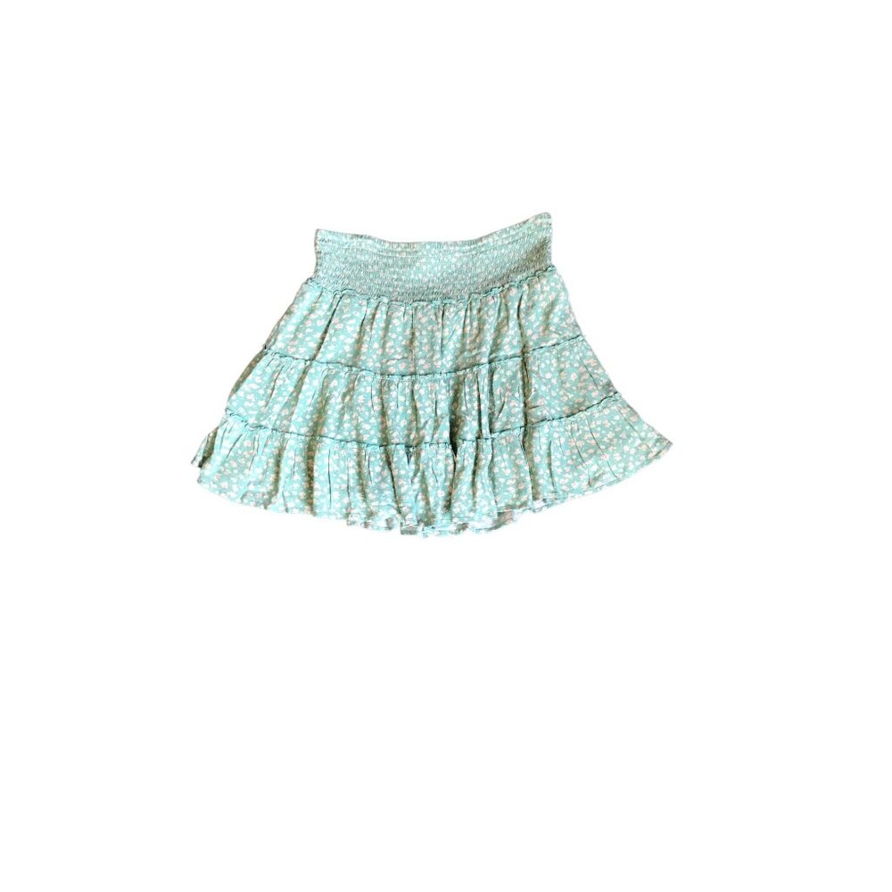 American Eagle Blue and Cream Patterned Skirt